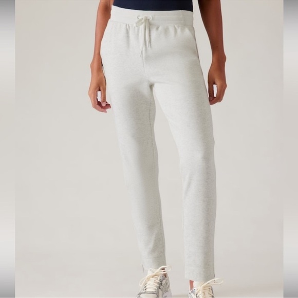 Athleta Cozy Karma High Rise Zip Pant Gray/White size Large - Picture 1 of 16
